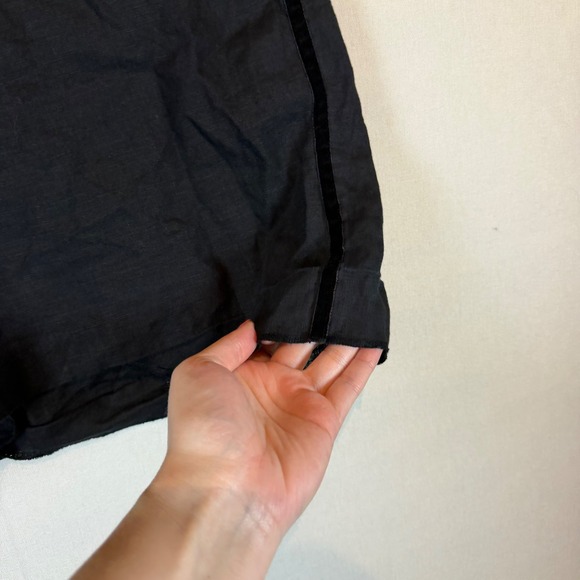 J.Crew Womens Black Linen Velvet Stripe Elastic Waist Shorts Medium Black - Picture 6 of 9